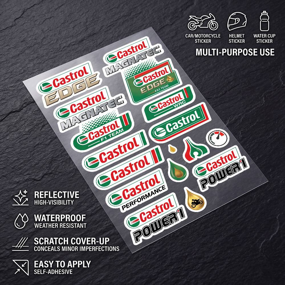 Bicycle Helmet - Adesivos Refletivos Impermeáveis Multiuso Castrol Universal