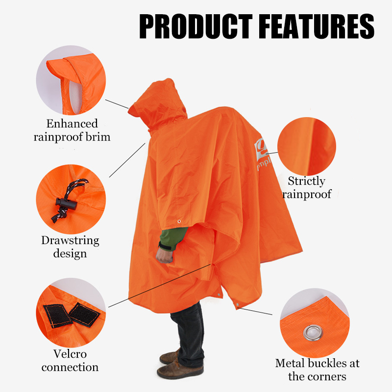 Poncho de Chuva Leve 3 em 1, C - Cycling Gear Backpack avaliação e preço